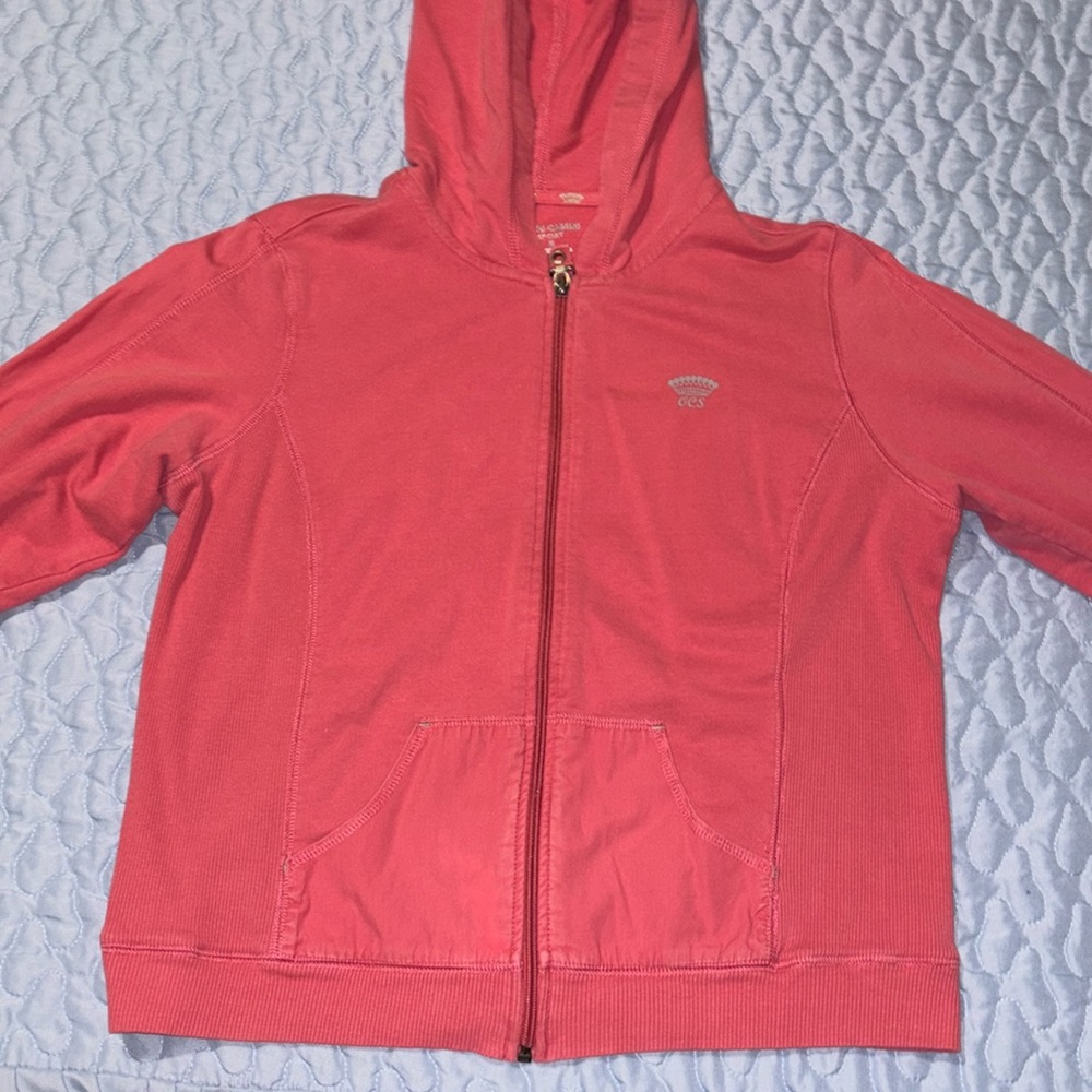 Vintage Oleg Cassini Pink Sport Zip Up Hoodie